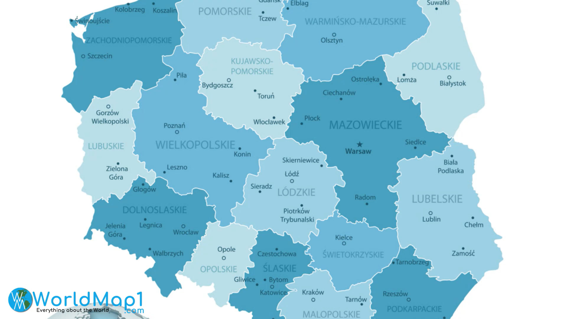 Karte der polnischen Provinzen